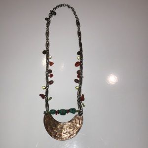 Chico’s Necklace Red and Turquoise Stones Copper